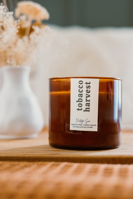 Tobacco Harvest 3 Wick Jar